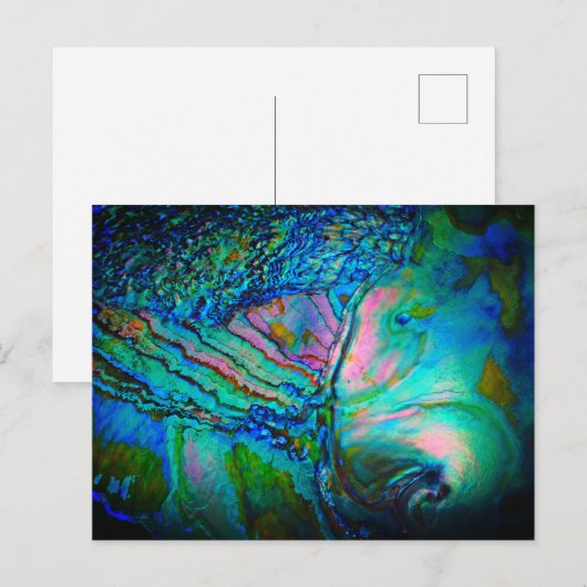 Dramatic Blue Abalone Shell Uitnodiging Briefkaart (Voorkant / Achterkant)