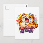 Dramatic Cat Funny Crying Cartoon Art Reaction Briefkaart (Voorkant / Achterkant)