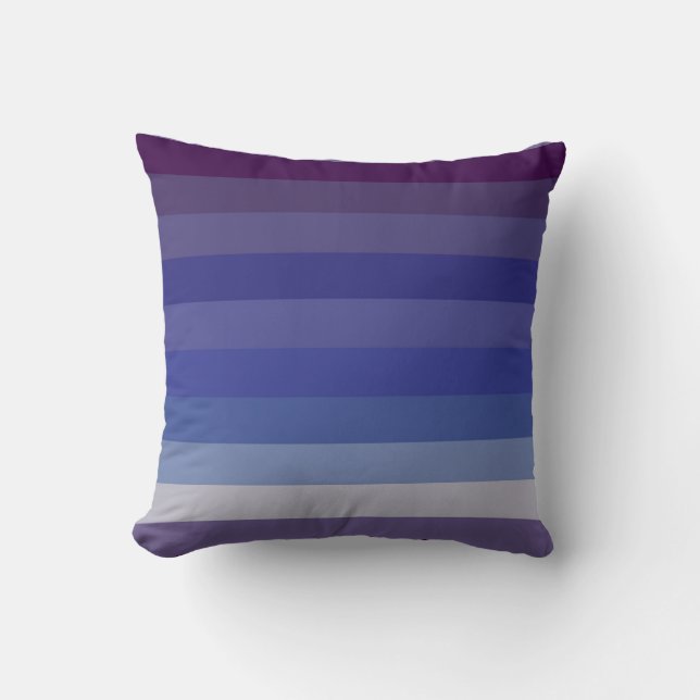 Dramatic Deep Blue & Burgundy Gradient Stripe Patt Kussen (Voorkant)