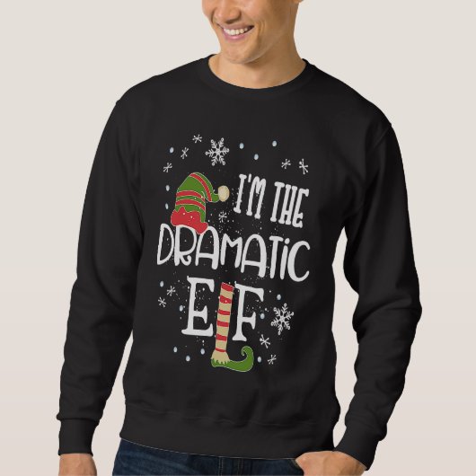 Dramatic Elf Matching Family Group Christmas Outfi Trui (Voorkant)