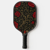 Dramatic Floral Red Romantic Spanish Scrolls Pickleball Paddle (Achterkant)