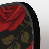 Dramatic Floral Red Romantic Spanish Scrolls Pickleball Paddle (Links Detail)