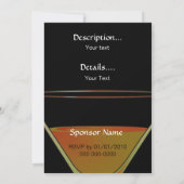 Dramatic Gold Martini Cocktails Invitation Kaart (Achterkant)