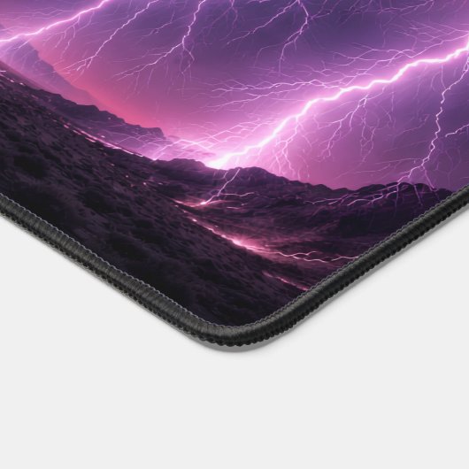 Dramatic Lightning Storm Desert Horizon Desk Mat (Hoek)