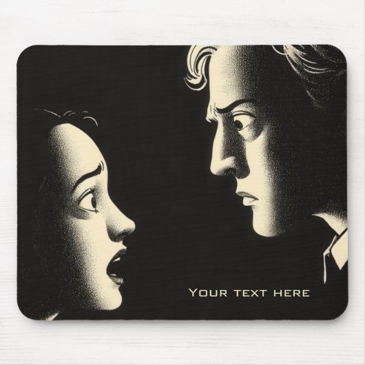 Dramatic Noir Confrontation Vintage Illustration Muismat (Voorkant)