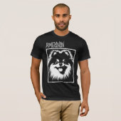 Dramatic Pop Art Pomeranian White On Black T-shirt (Voorkant volledig)