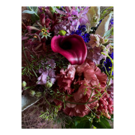 Dramatic Purple Floral Elegance Art Poster
