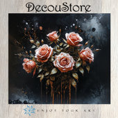 Dramatic Roses in Bloom Decoupage Tissuepapier