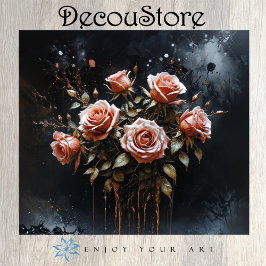 Dramatic Roses in Bloom Decoupage Tissuepapier