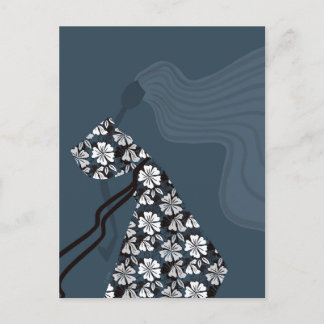 Dramatic Silhouette Elegant Glam Fashion Art Briefkaart