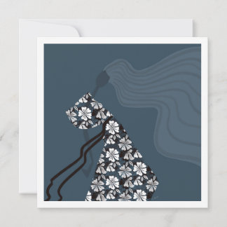 Dramatic Silhouette Elegant Glam Fashion Art Card Notitiekaartje