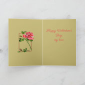 Dramatic Single Red Rose With Border Kaart (Binnen)