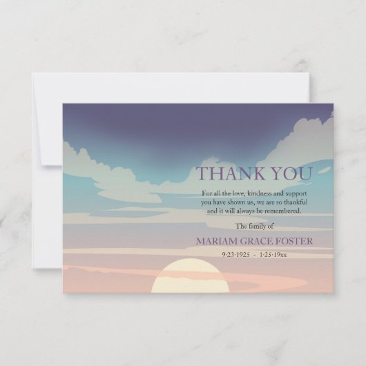 Dramatic Sky Bereavement Hartelijk dank Bedankkaart (Voorkant)