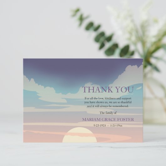 Dramatic Sky Bereavement Hartelijk dank Bedankkaart (Staand voorkant)