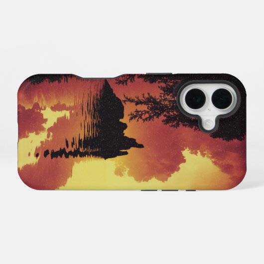 Dramatic Sunset Landscape iPhone 16 Hoesje (Achterkant horizontaal)