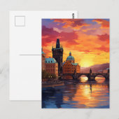 Dramatic Sunset Over the Iconic Charles Bridge Briefkaart (Voorkant / Achterkant)