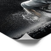Dramatic White Horse Galloping in Rain Poster (Hoek)
