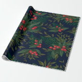 Dramatic Winter Greenery Cadeaupapier (Uitgerold)