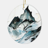 Dramatisch bergornament keramisch ornament (Links)