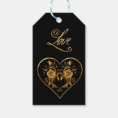 Dramatisch en elegant gouden Roos Cadeaulabel (Voorkant)