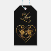 Dramatisch en elegant gouden Roos Cadeaulabel (Achterkant)