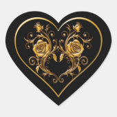 Dramatisch en elegant gouden Roos Hart Sticker (Voorkant)