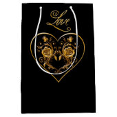 Dramatisch en elegant gouden Roos Medium Cadeauzakje (Voorkant)