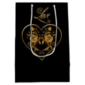 Dramatisch en elegant gouden Roos Medium Cadeauzakje (Achterkant)