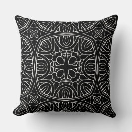 dramatisch geometrisch zwart patroon kussen