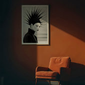 Dramatisch hoofddeksel: avant-gardistisch monochro poster