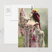 dramatisch in bloemen briefkaart (Voorkant / Achterkant)