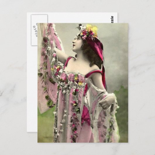 dramatisch in bloemen briefkaart (Voorkant / Achterkant)