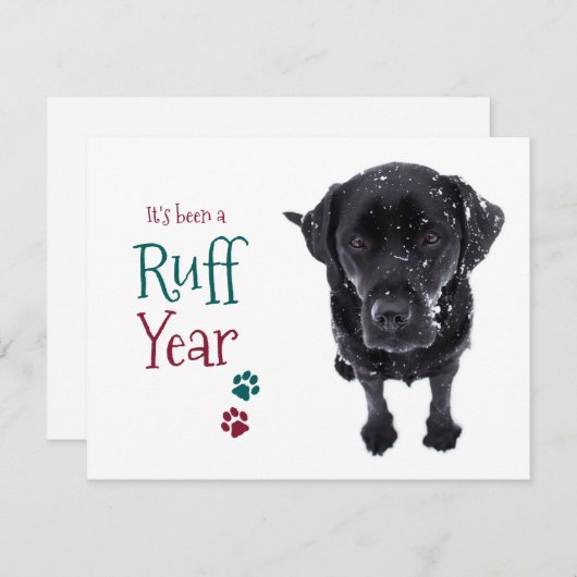 Dramatisch jaar Grappige zwarte labrador Kerst Pan Feestdagenkaart (Voorkant / Achterkant)