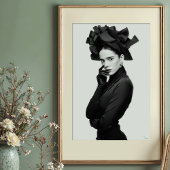 Dramatisch lint Pet: elegant Mode portret Poster