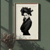Dramatisch lint Pet: elegant Mode portret Poster