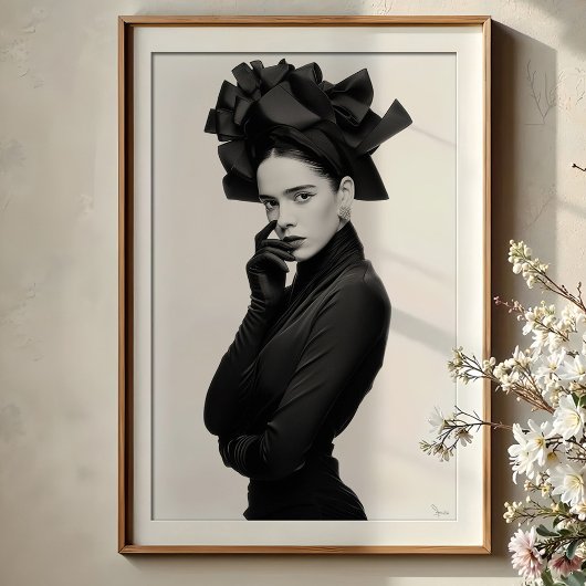 Dramatisch lint Pet: elegant Mode portret Poster