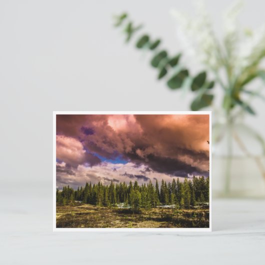 Dramatisch noordelijk landschap briefkaart (Staand voorkant)