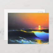 Dramatisch oceaan- en zonsondergangstafereel briefkaart (Voorkant / Achterkant)