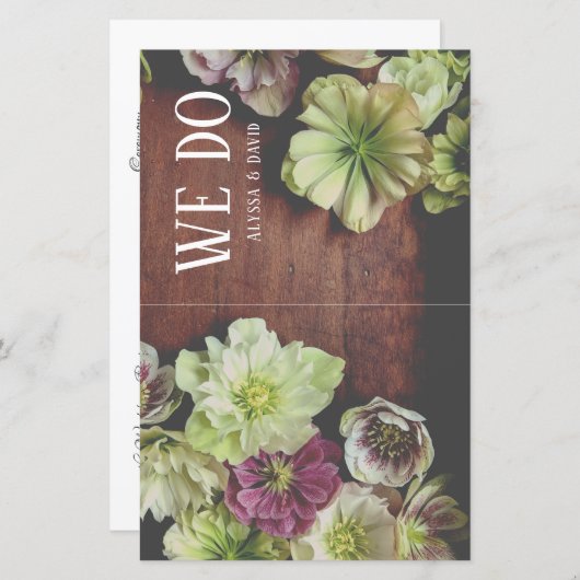 DRAMATISCH programma voor het huwelijk van Hellebo (Voorkant / Achterkant)