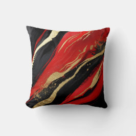 Dramatisch rode, zwarte en gouden marmeren decorat kussen