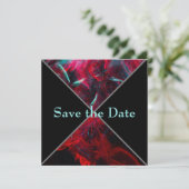 Dramatisch rood en zwart Save The Date (Staand voorkant)