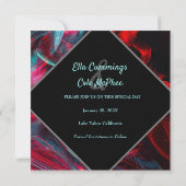 Dramatisch rood en zwart Save The Date (Achterkant)