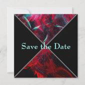 Dramatisch rood en zwart Save The Date (Voorkant)