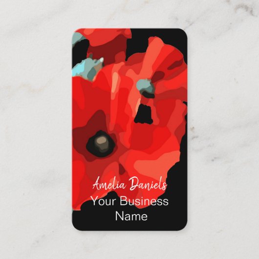 Dramatisch rood klaproos Visitekaartje (Voorkant)