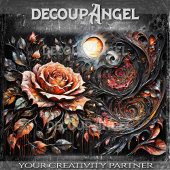 Dramatisch Roos schilderen -Decoupage- Tissuepapier