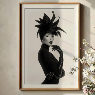 Dramatisch silhouet: monochroom avant-garde portre poster