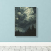 Dramatisch Storm Clouds Forest - Moody Natuur Land Canvas Afdruk (Insitu (Houten vloer))
