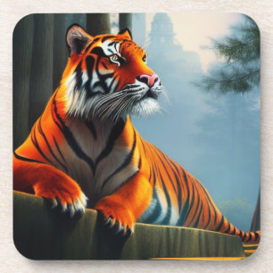 Dramatisch Tijgerbos Portret Bier Onderzetter