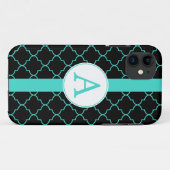 Dramatisch Turquoise Monogram iPhone 5 Hoesje (Achterkant (horizontaal))