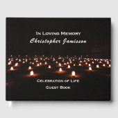 Dramatisch veld van kaarsen, Viering van het leven Gastenboek (Voorkant)